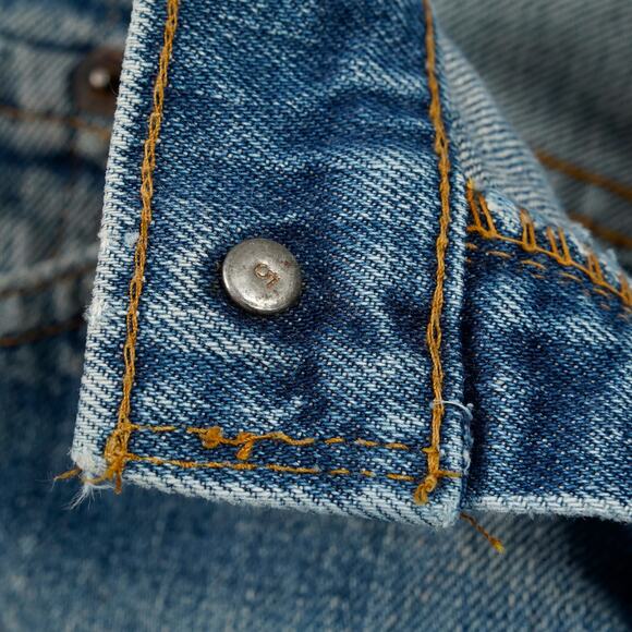 VTG 70s Levi’s 505? Selvedge Redline Talon Zipper Cut Off Shorts Distressed USA - Picture 6 of 15